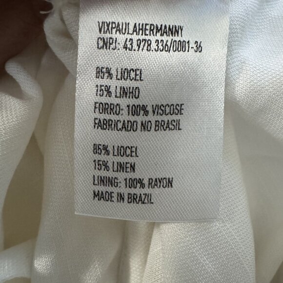 ViX Paula Hermanny Vix Claire Detail Midi Dress off white size 6 NWT - Picture 5 of 7